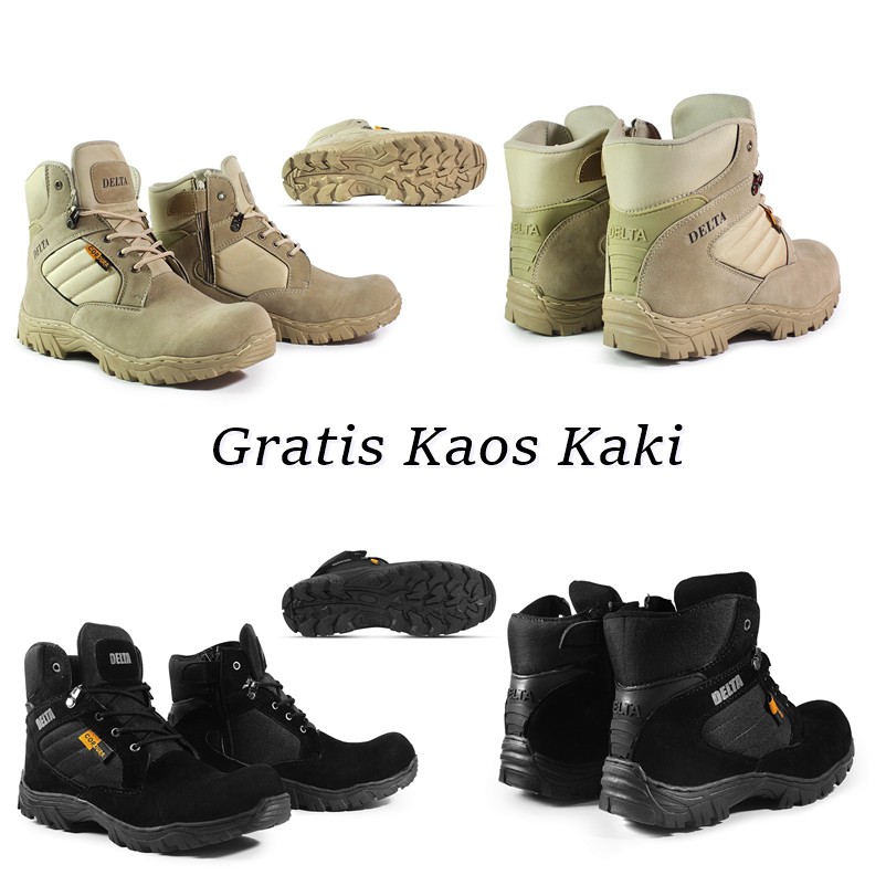 Sepatu Boots Safety Pria Dlt Cordura Tactical Gurun Pendek 6 Inci Ujung Besi Base Military