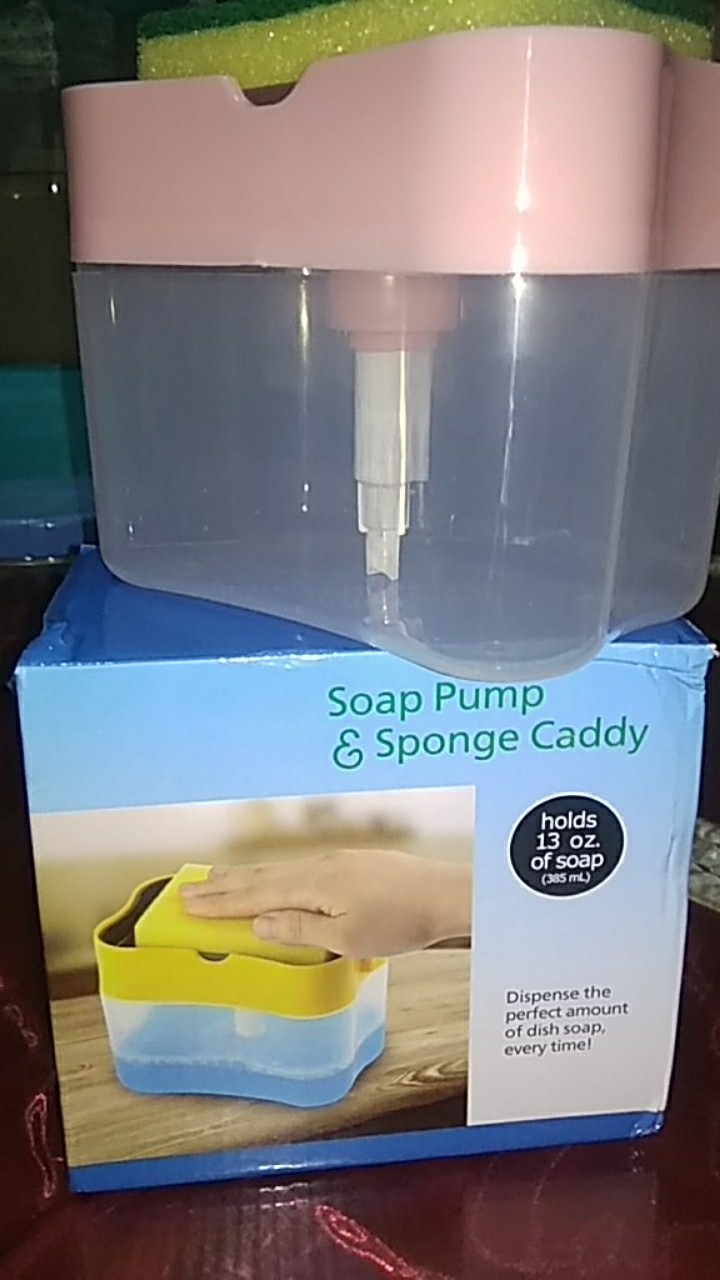 Soap Pump . Dispenser Sabun Cuci Piring 2in1 Pump Holder Spons Sink Tanpa Botol Dish Soap Dispenser