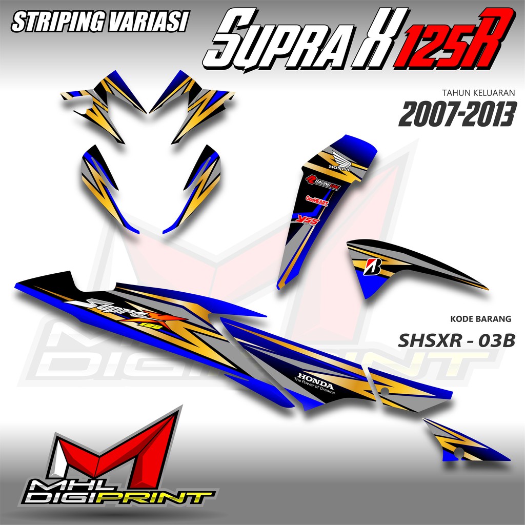 STRIPING VARIASI SUPRA X 125R - STIKER SUPRA X 125 BATMAN - SHSXR 03