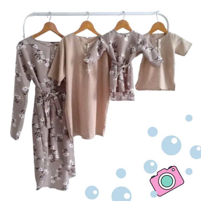 Set-Family-Muslim-Busana- Baju Couple Keluarga/Baju Kembaran Keluarga/Couple Set - Mocca -Busana-