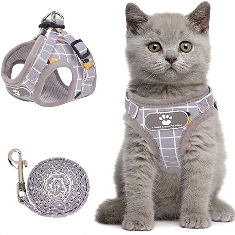 Tali Tuntun Harness Hewan Anjing Kucing Model Rompi  Tali Tuntun Kucing Tali Kucing Harness Kucing Rompi Cat Leash Dog Leash