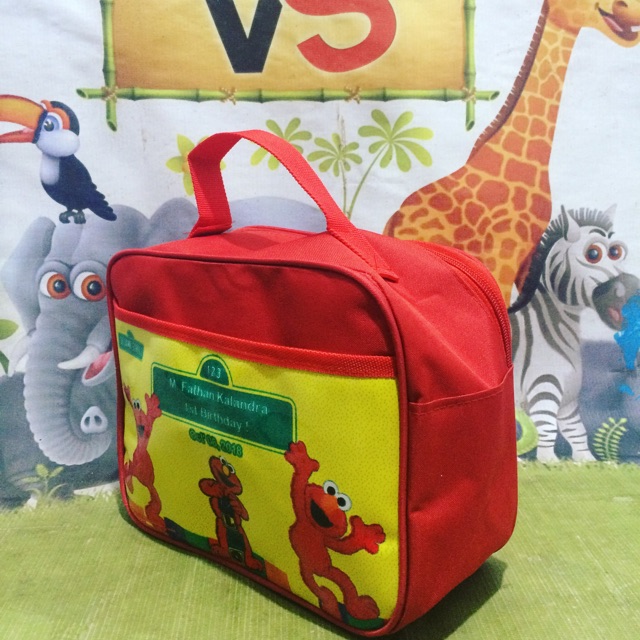 

Tas ultah custom souvenir tema elmo