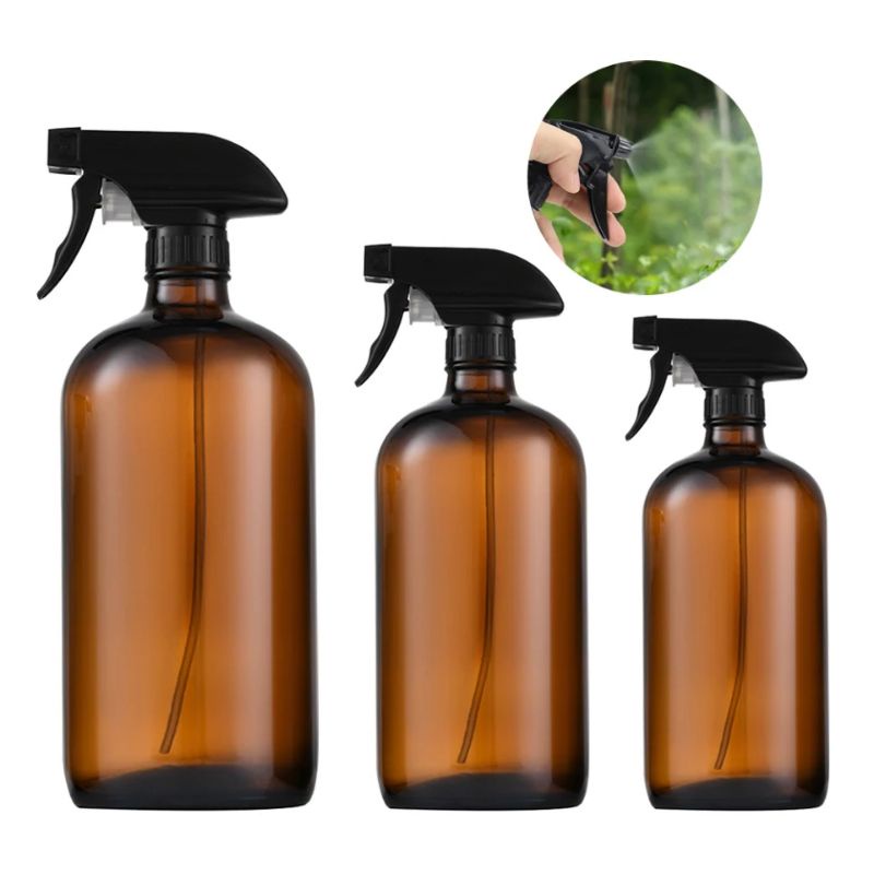 [TIDAK BOCOR] Botol Spray Kaca Trigger Kaca Amber 300ml Gun Spray Triger Coklat  Tutup Trigger Gun Spray Hitam Putih Transparan Botol Kaca Amber Coklat 300 ml Nordic Kosong botol kosong spray kaca 300ml kispray rapika pelicin pakaian baju