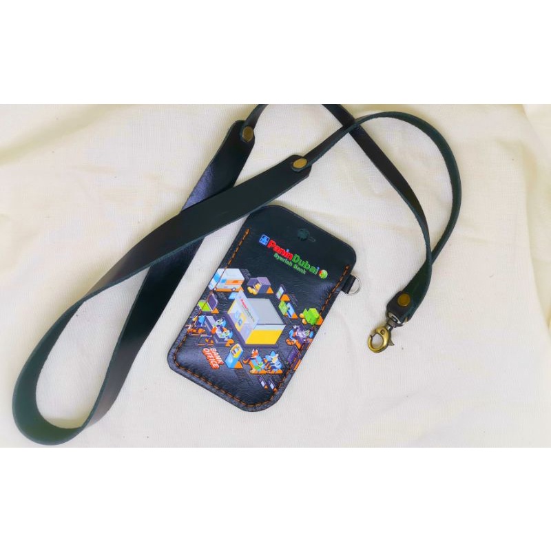 

id card kulit holder kartu nama asli kulit printing warna