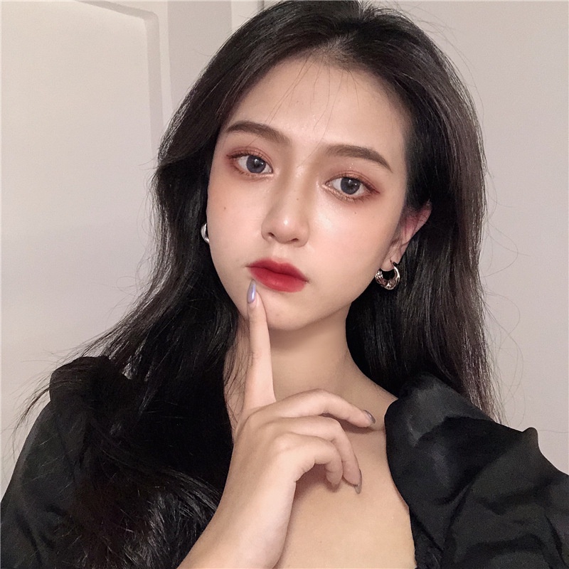 Anting Bulat Silver S925 Simple Gaya Korea Untuk Wanita 19379