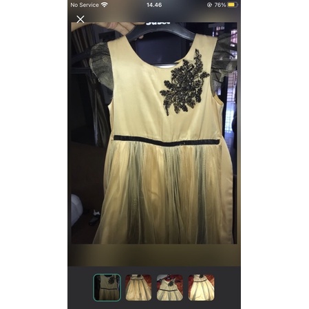 Dress anak Kuning hitam tutu merk Pretty Girl