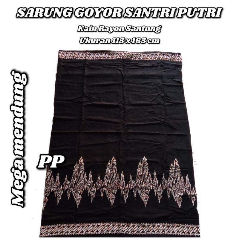 Sarung Santri Putri Goyor Santung rayon Twill Termurah terbagus hitam bawahan wanita polos