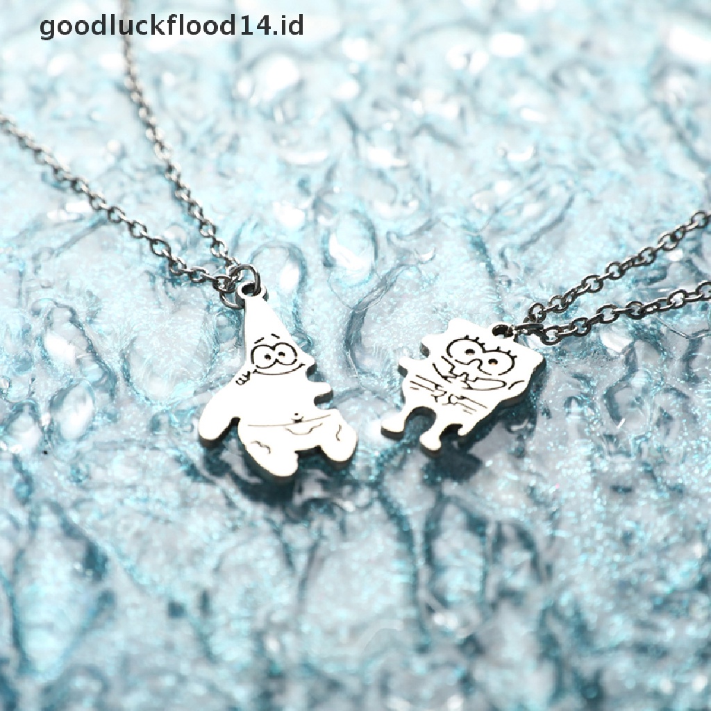 [OOID] 2pcs Fashion Best Friends Necklace Sweetheart Pendant Necklace Couple Jewelry ID