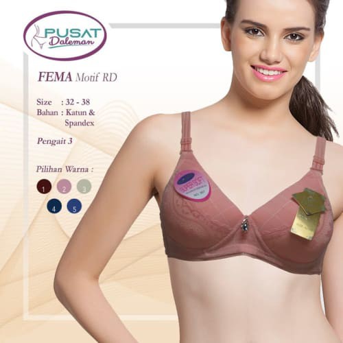Sale ECER BH BRA FEMA 032 MOTIF KOTAK RENDA BAWAH HAK 3 - 36 Diskon