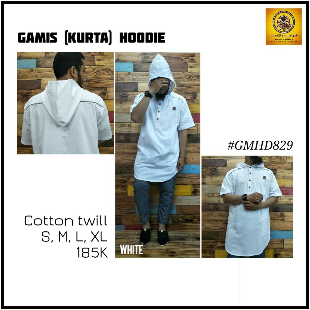 Gamis Muslim Pria / Gamis Kurta Hoodie / Baju Koko Pria