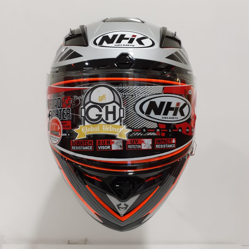 HELM NHK RX9 RACER X NHK RX-9 RACER X NHK RX NINE ORANGE SILVER FLO