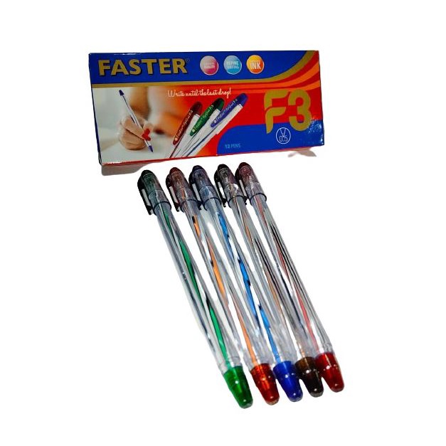 

RB (12pcs) Pulpen / Pen / Pena / Bolpen Faster F3 0.5mm
