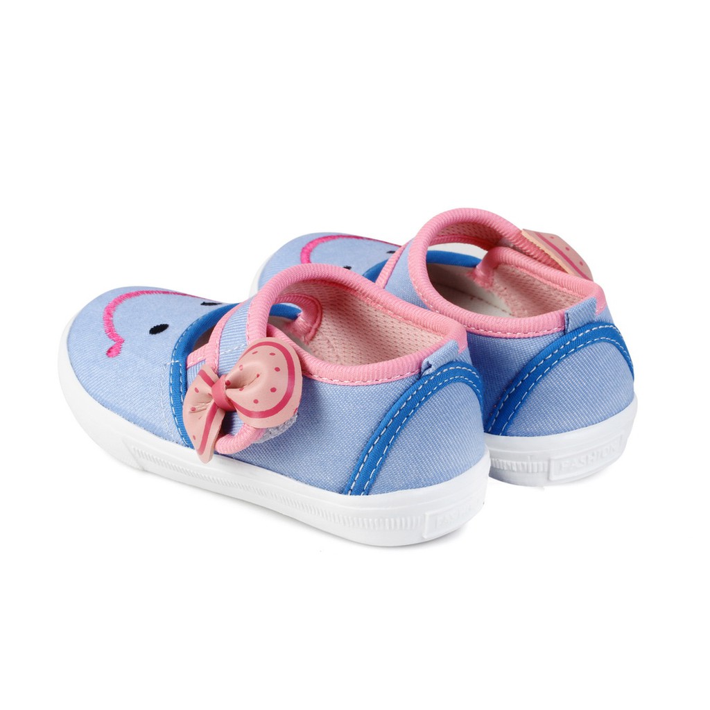 sepatu anak bayi perempuan trendy bahan sol lembut model denim lucu murah pita terbaru unik K02 FOX