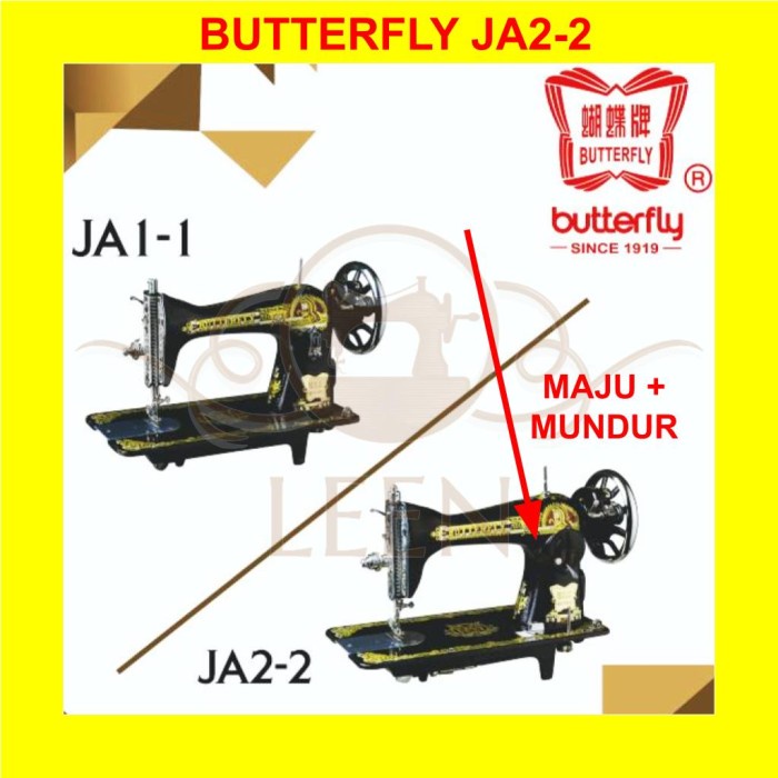 Mesin Jahit Tradisional Butterfly JA2 ORI JA 2 Maju + Mundur LEEN