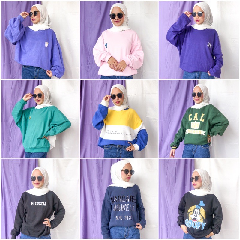 CREWNECK LENGAN BALON OVERSIZE