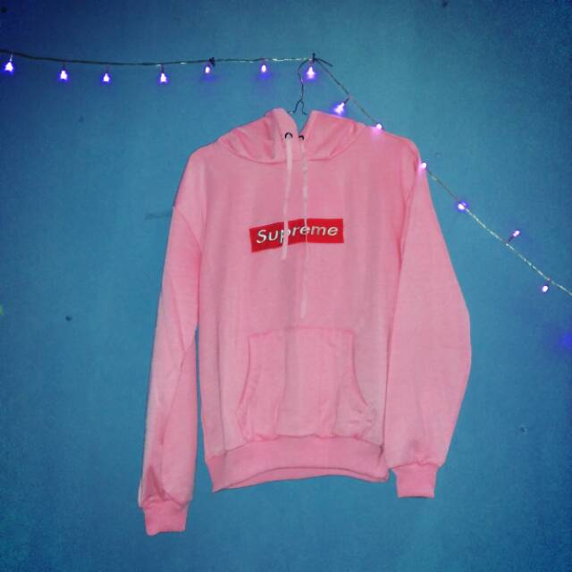 sweater hoodie supreme dusty pink