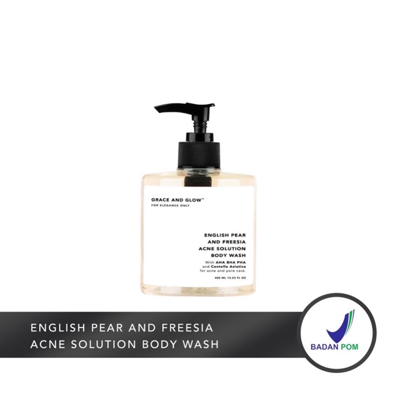 Grace and Glow English Pear and Freesia Acne Solution Body Wash 400ml
