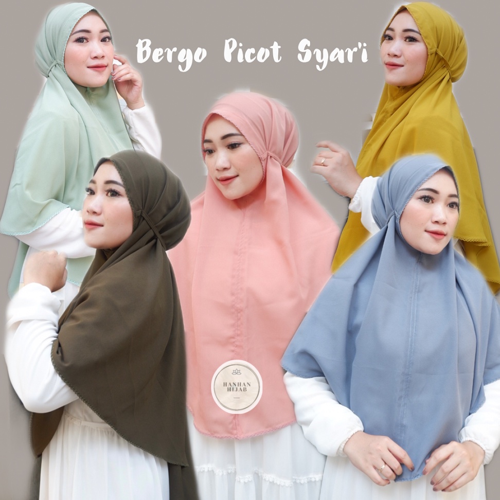 𝗛𝗮𝗻𝗵𝗮𝗻 𝗛𝗶𝗷𝗮𝗯 - (100K Get 5) Bergo Picot Syari/Jumbo/XL (Hijab Instan Diamond)