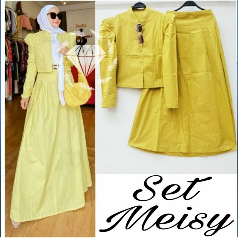 PCS SET ROK MEISY BUSUI BAHAN KATUN KR ADA VIDEO REVIEW ASLI PRODUK SETELAN ATASAN DAN ROK