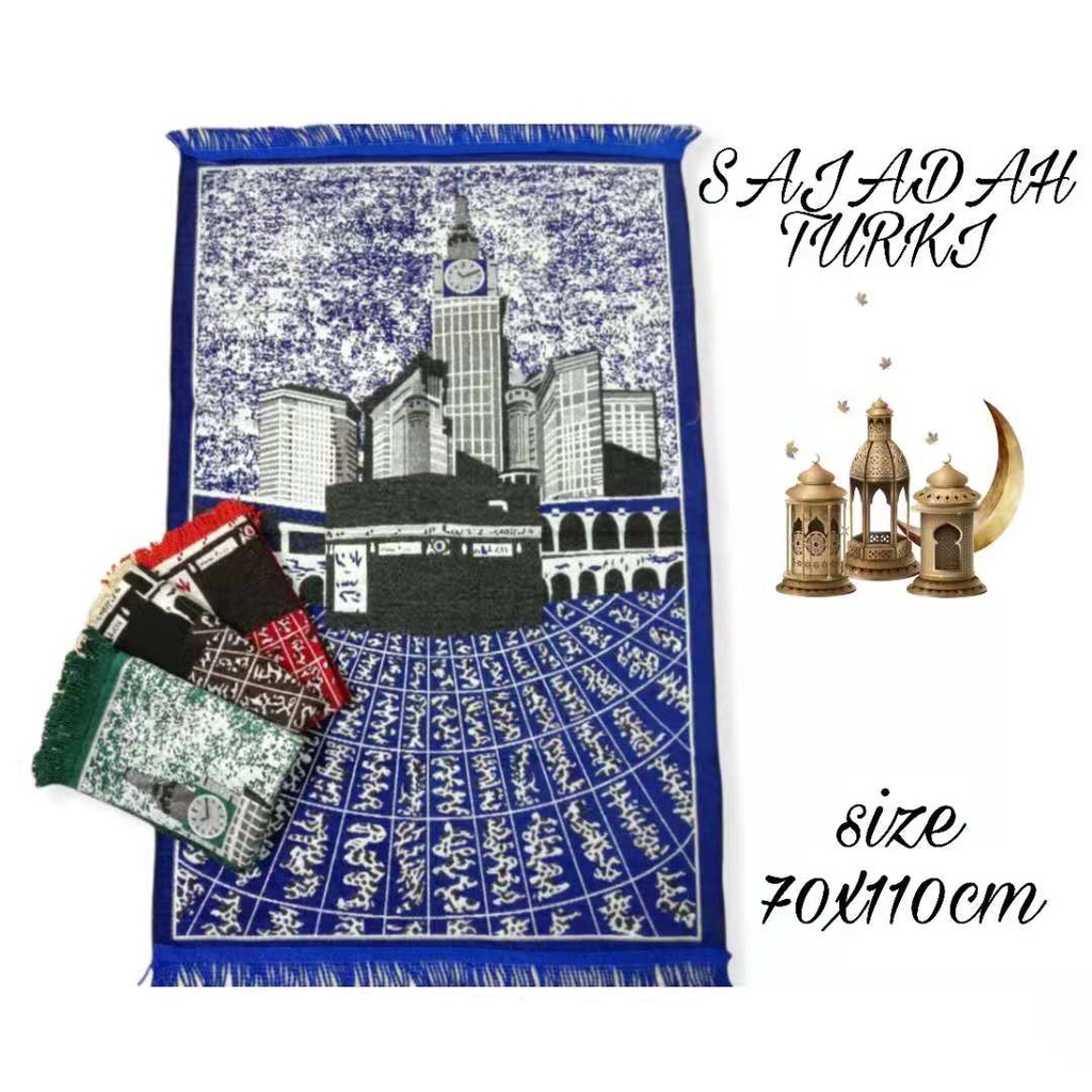 [COD] Sajadah Turki Sajadah Turkey Sajadah Bahan Rajut chenil motif kabah Lembut &amp; Halus Fashion Muslim Size 70x110cm XN-005