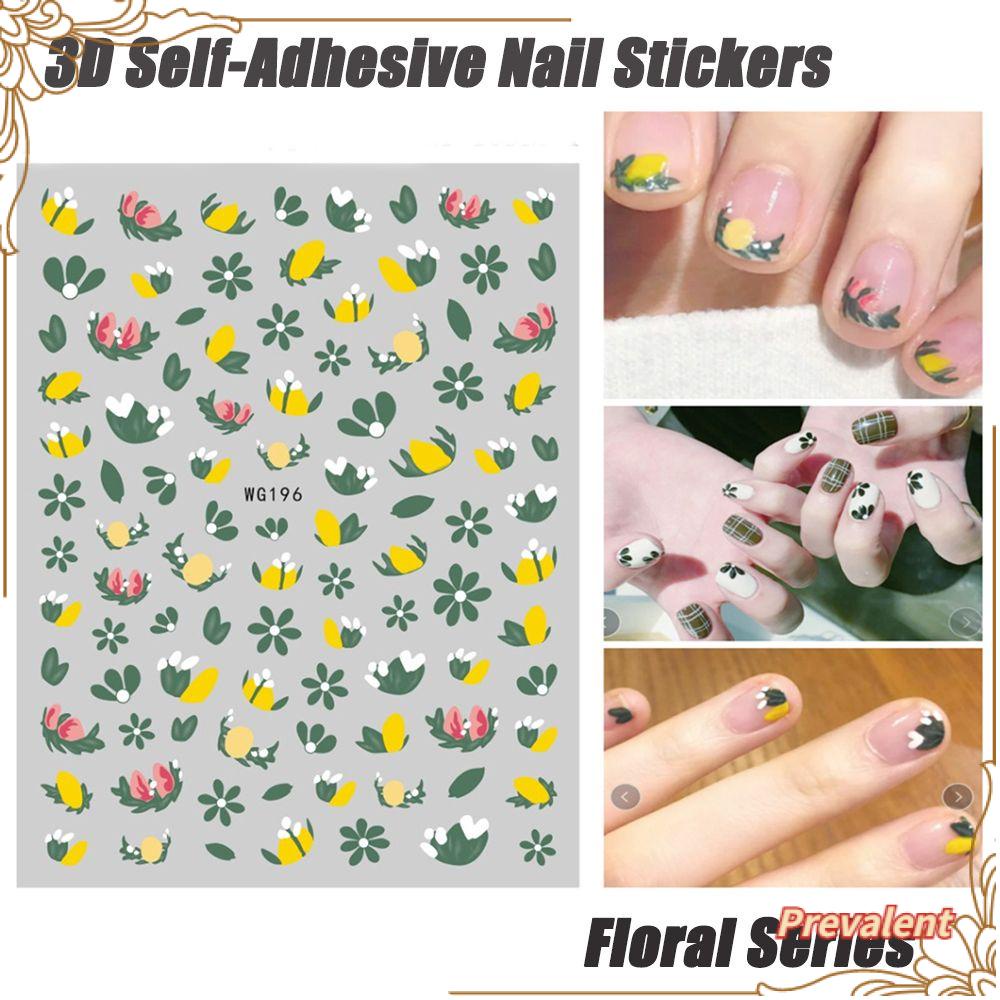 Stiker Kuku Motif Bunga Mekar Untuk Nail Art