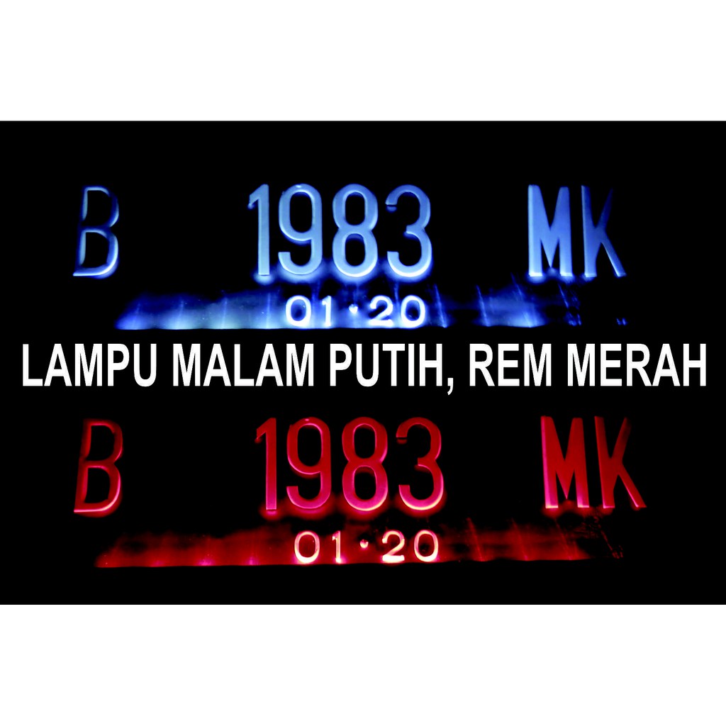 Frame Plat Nomor Mobil Cover Tempat Dudukan Plat Nomor Mobil Baru Lampu LED - Merah Putih