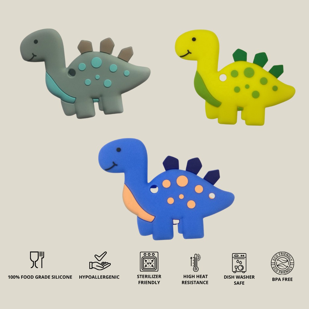 SILICONE BABY TEETHER BRONTOSAUR