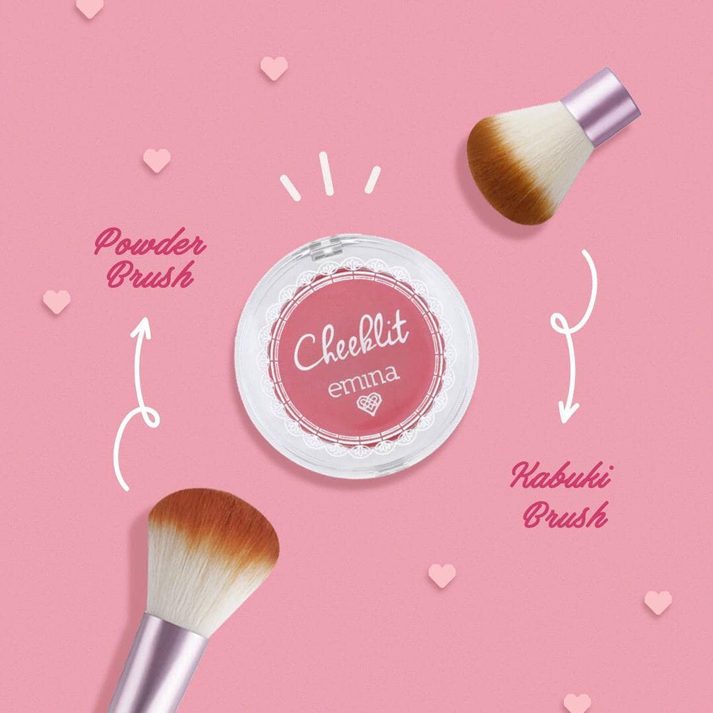 EMINA Cheek Lit Pressed Blush On, Cream, Blush Stick, Highlighter Powder BPOM Cheeklit (Valensia)