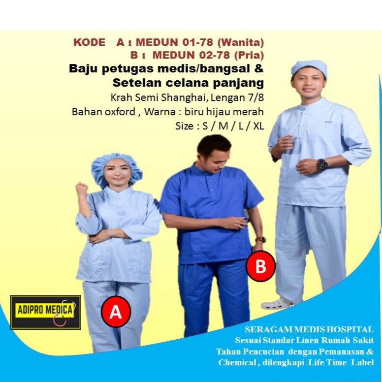 Baju petugas medis perawat dokter rumah sakit klinik
