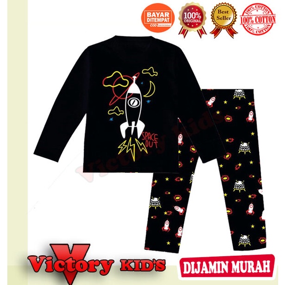 Victory kid's setelan tangan panjang anak laki-laki/perempuan 1-10 thn