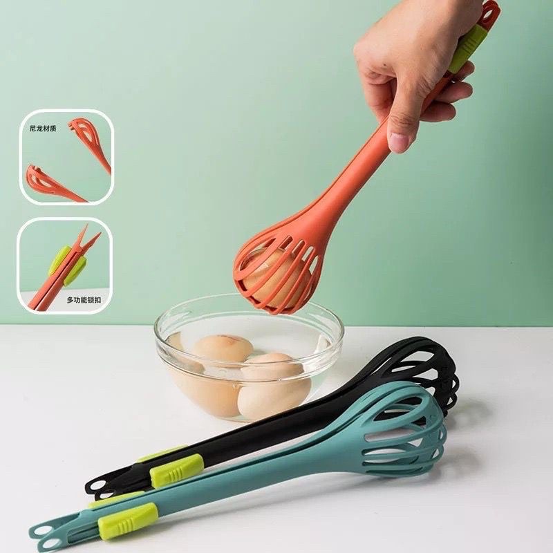 [W3] Whisk Penjepit Pengocok Telur 2in1