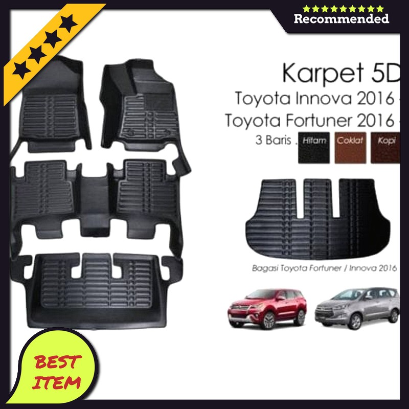 Jual karpet 3 baris karpet 5d mobil toyota kijang innova 