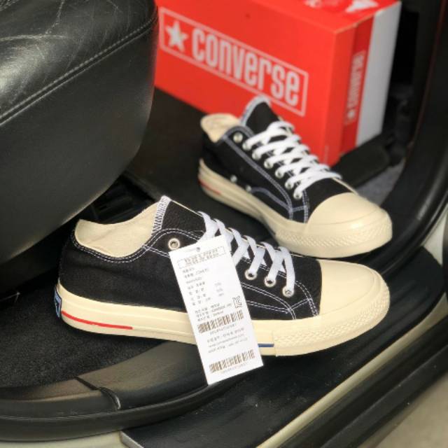 New Arrival Converse 70s Low Black-White List Biru-Merah Sepatu Converse All Star Low 70.S BLACK