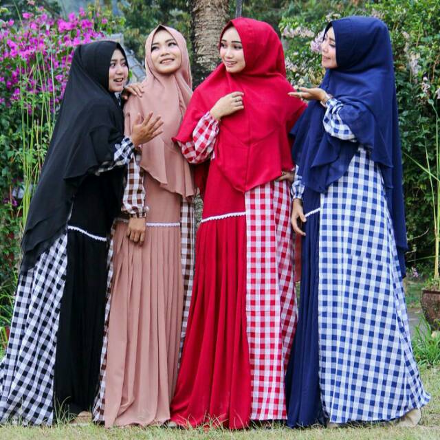 GAMIS SYARI KATUN KOTAK-KOTAK mix CERUTY