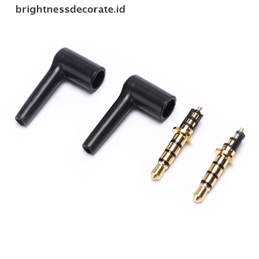 2pcs Adapter Konektor Jack Audio Stereo 3.5mm 90 Derajat