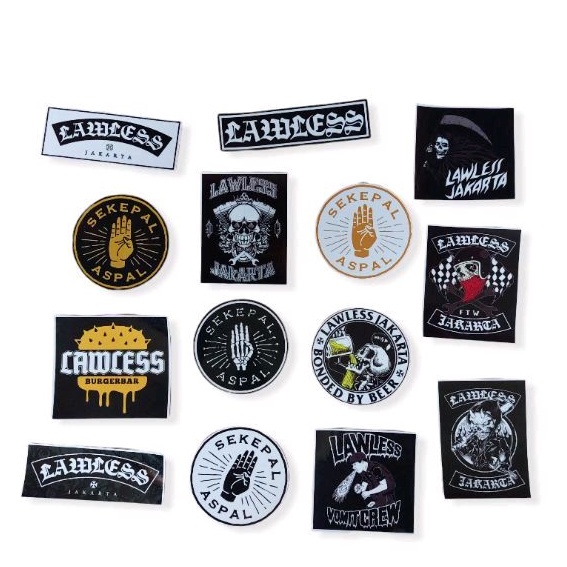 STIKER - LAWLESS GARAGE & SEKEPAL ASPAL - PAKET