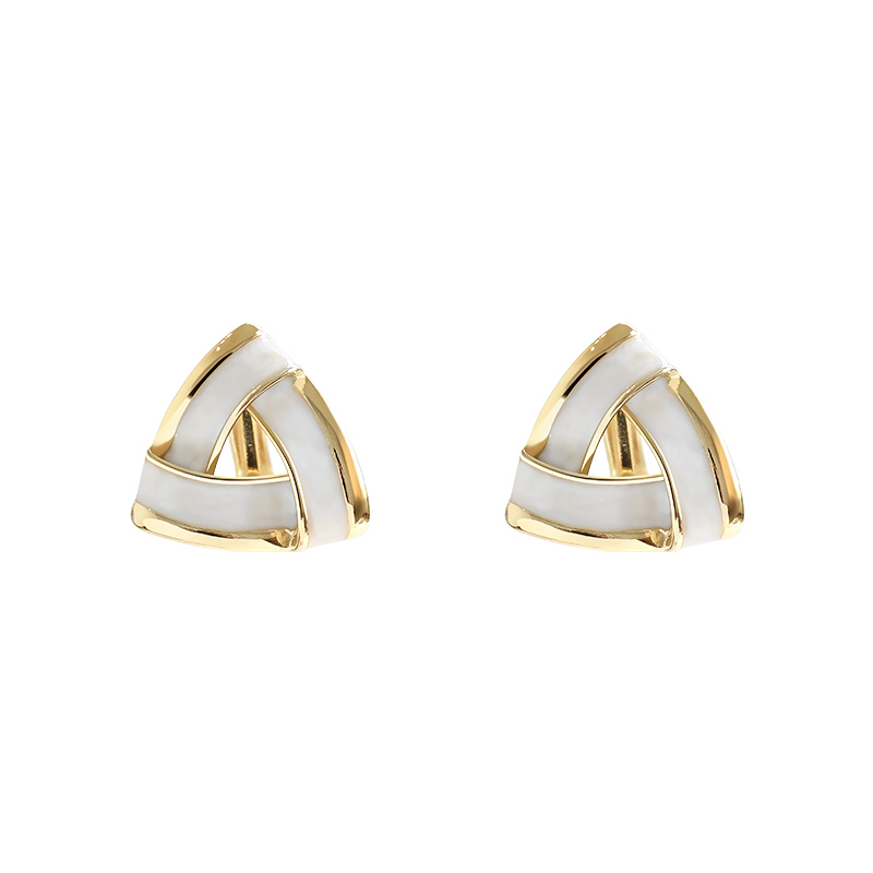 Anting Geometris Bahan Logam s925 Silver Gaya Korea Untuk Wanita