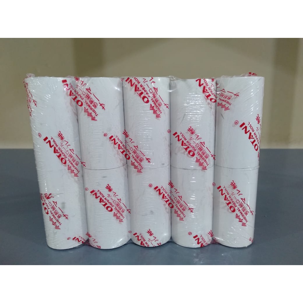 (MINIM 10 ROLL) KERTAS STRUK OTANI 57x30/57x31/58x30/58x31 HITAM KERTAS THERMAL 58MM STRUK KASIR MINI PRINTER THERMAL BLUETOOTH PBT2058 RPP02N C58BT