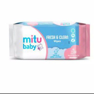 mitu baby fresh &amp; clean wipes blooming cherry 50s tisu basah