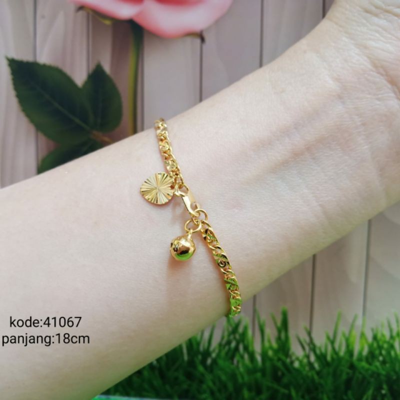 GROSIR GELANG TANGAN KOREA LAPIS EMAS 24K panjang 18cm //41067