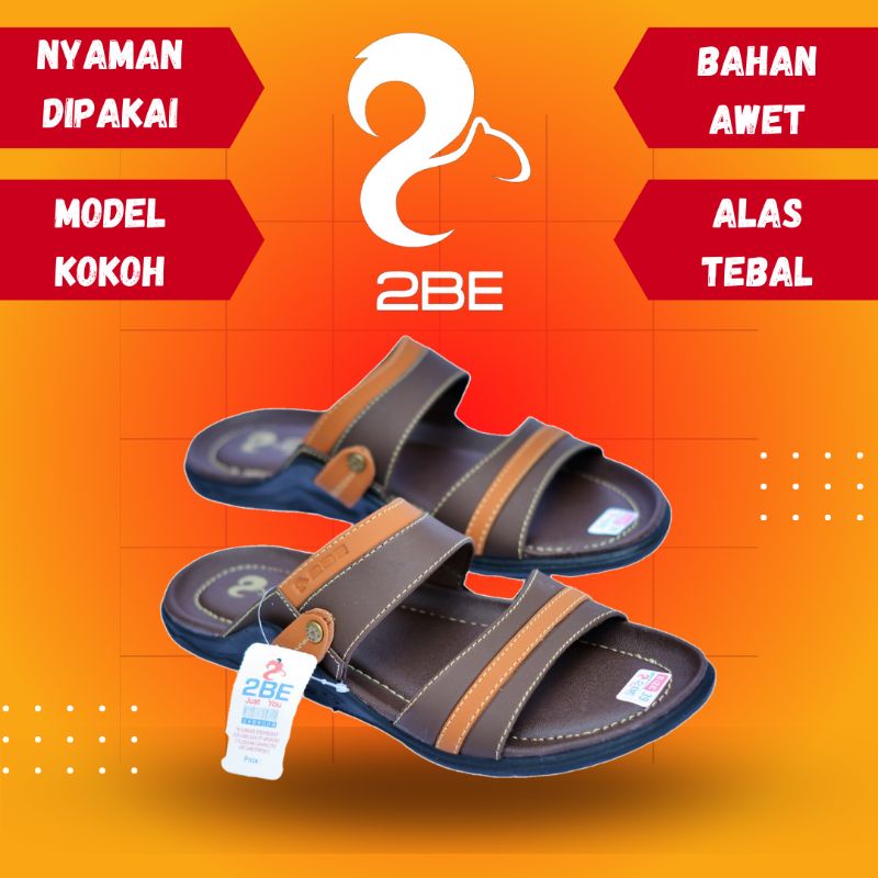 Sandal Kulit Pria 2BE 02 Sandal Jepit Kasual Original