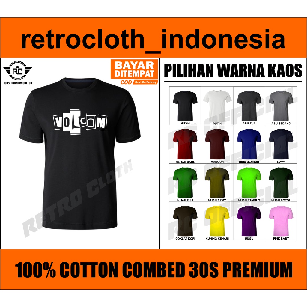 Kaos Tshirt Baju VOLCOM / 2 / Kaos Tshirt Baju Pria / Kaos Tshirt Baju Wanita / Kaos Tshirt Baju Cow