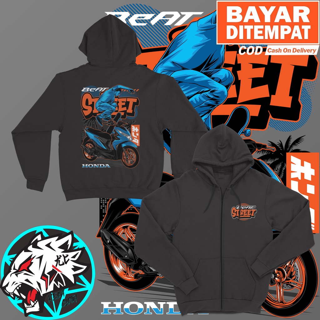 JAKET ZIPPER HONDA BEAT STREET SKATE SERIES BIG SIZE JUMBO JAKET BEAT STREET PRIA WANITA