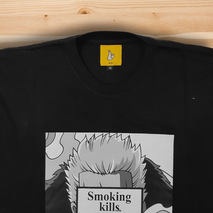 Tshirt Kaos Fucking Rabbit Fr2 X One Piece Smoking Kills Zoro Black Authentic Original Shopee Indonesia