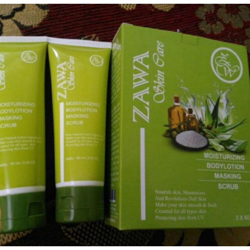 zawa skin care /1KOTAK ISI 3 BOTOL/ perawatan wajah / BPOM Aman  /skincare Zawa Bengkoang Herbal