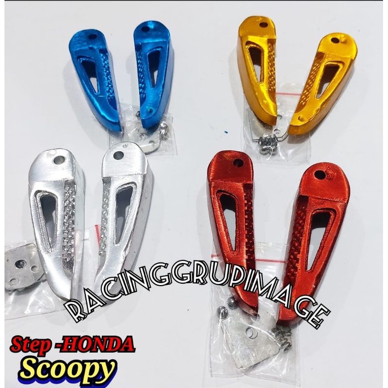 STEP BELAKANG HONDA BEAT VARIO SCOOPY CHROME CROM CROME BLUE GOLD RED