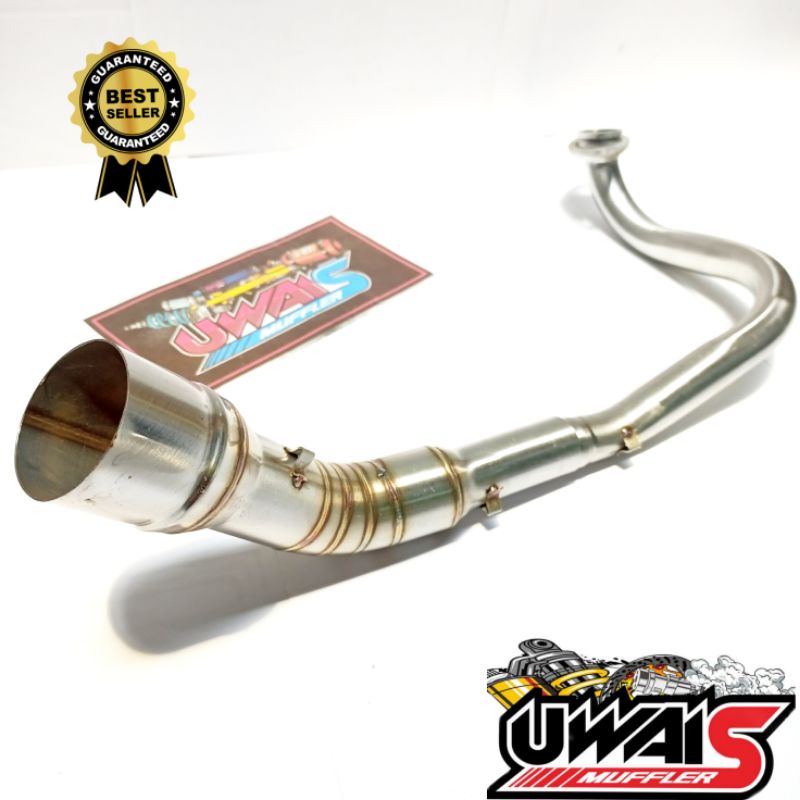 LEHER KNALPOT BEAT KARBU FI BEAT DELUXE BEAT NEW LEHERAN KNALPOT INLET 50 MM