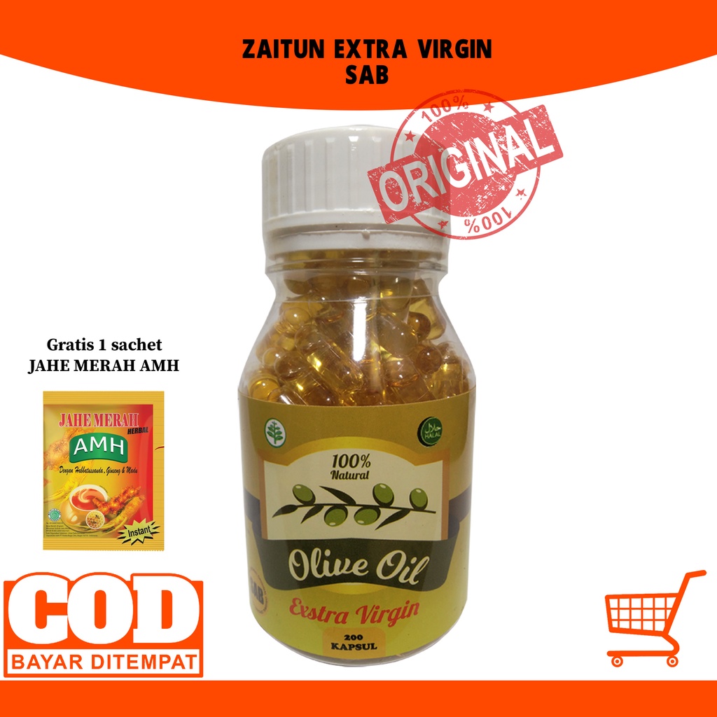 Minyak Zaitun Extra Virgin isi 200 kapsul | SAB |Minyak Zaitun Isi 200 Kapsul Extra Virgin Olive Oil
