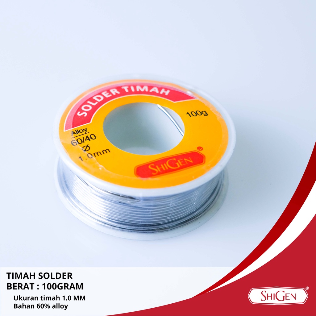 Solder Timah 100gr Murni 60/40 DIAMETER 1.0mm Shigen Grade 60% Alloy