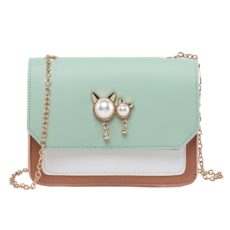 Tas Korea Wanita Selempang Motif Mutiara Kucing Woman Fashion Bag Pearl Cat Tas Import A4